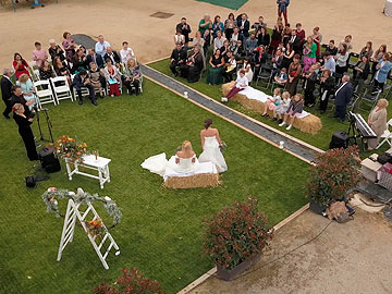 Vistas Areas de una Boda en Palafolls